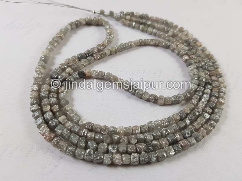 Grey Diamond Rough Cube Beads